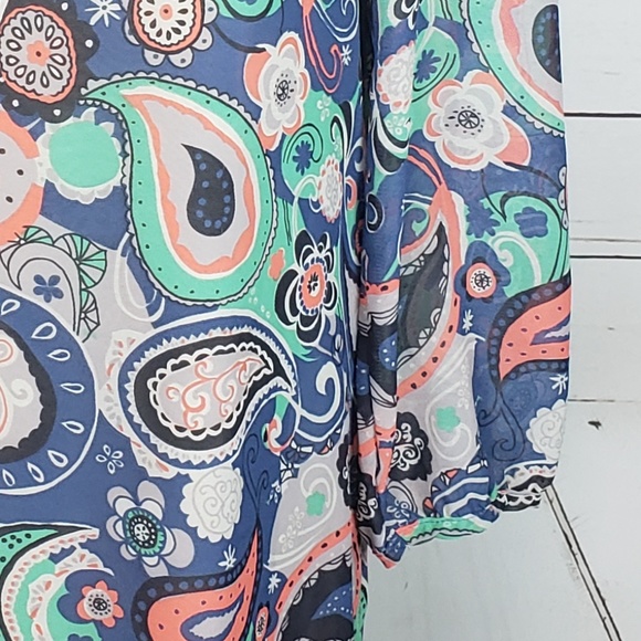 Peaches n Cream Long Sleeve Paisley Print Dress - Picture 4 of 7